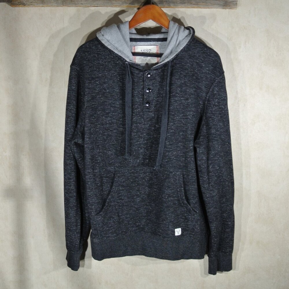 Men's 1897 Authentic Goods Brand Dark Grey Hoodie - Sz XL